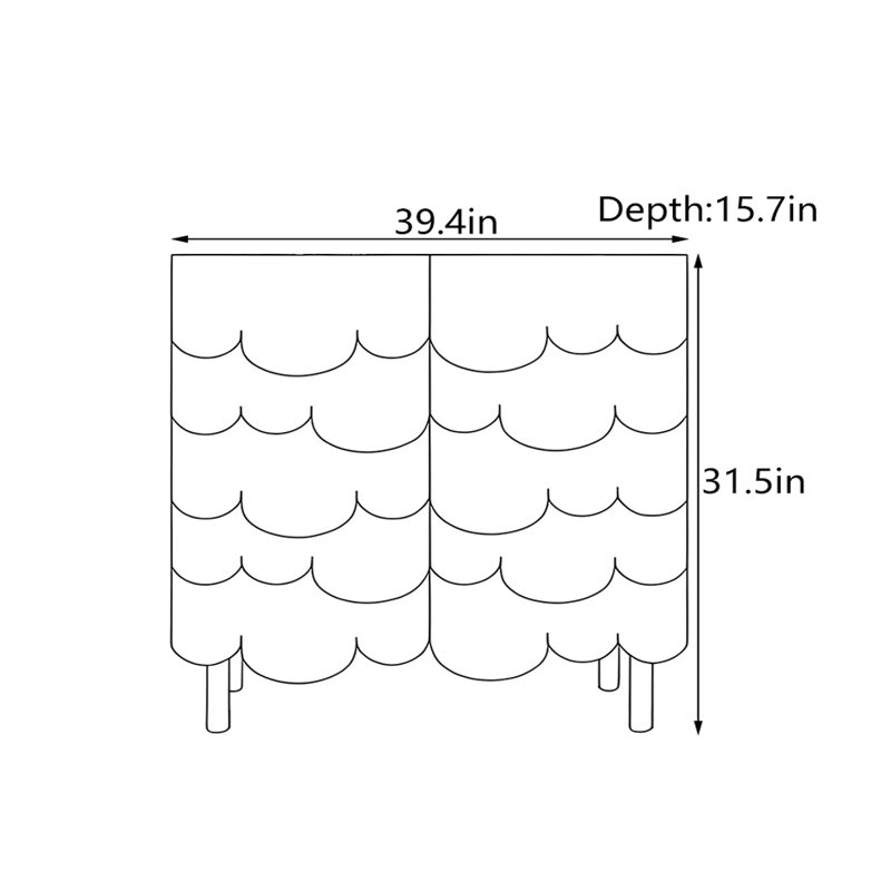Armoire d'entrée scandinave minimaliste, H 31,5 po x l 39,4 po x P 15,7 po