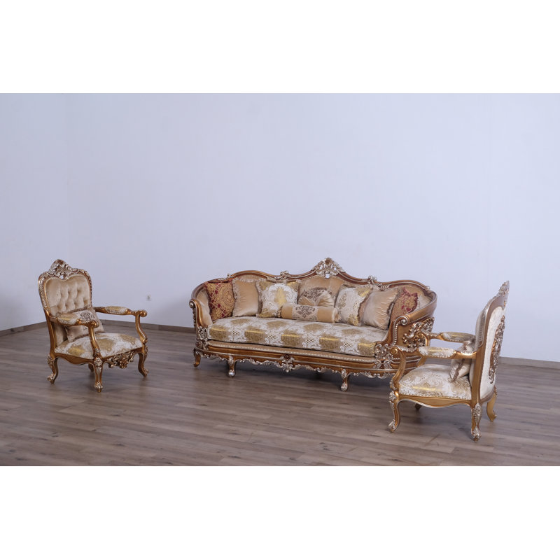 Saint Germain Velvet Sofa, Gold/Beige/Light Brown Velvet