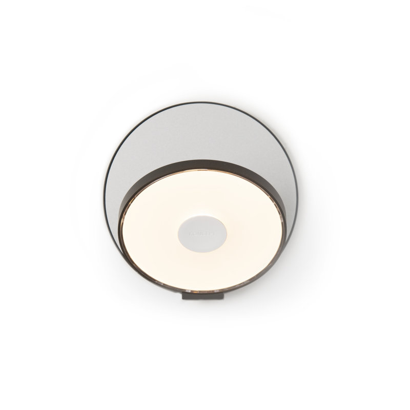 Gravy Plastic and Aluminium LED Plug-in Flush Mounted Sconce, Metallic Black/Silver