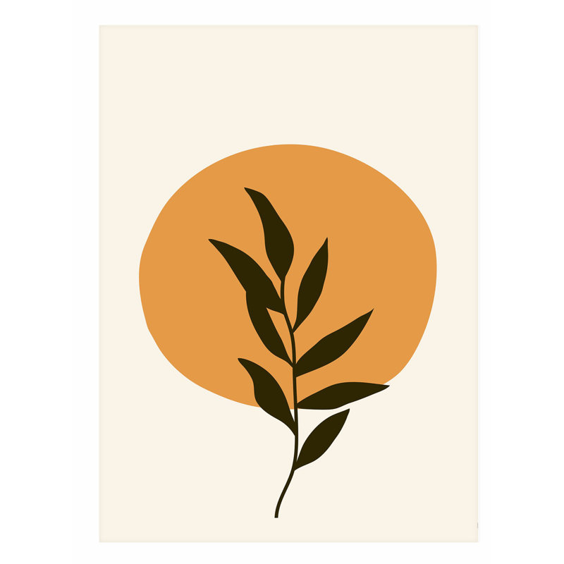 «Botanical Leaf and Sun Bohemian», reproduction d'art non encadrée, H 14 po x l 11 po