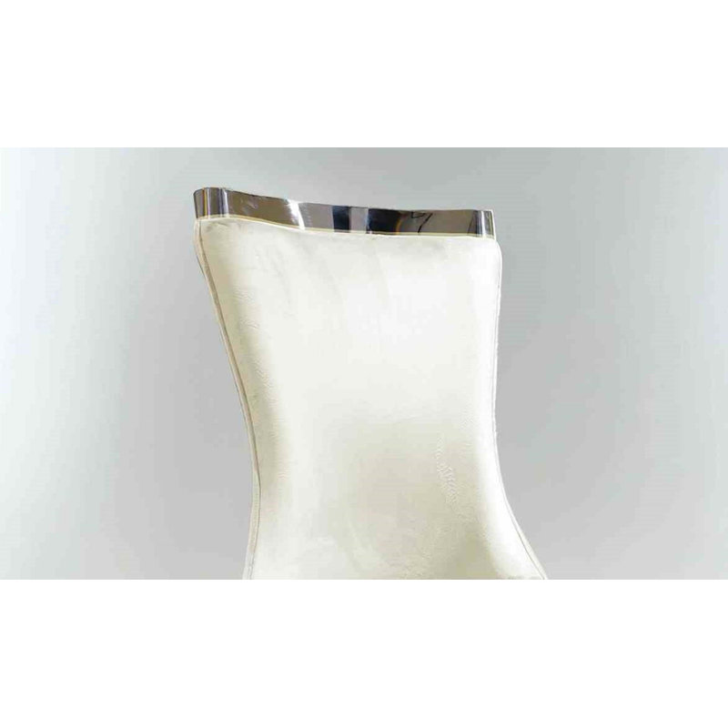 Chaise de salle à manger 2 pièces Glam Style, Blanc, Argent argent