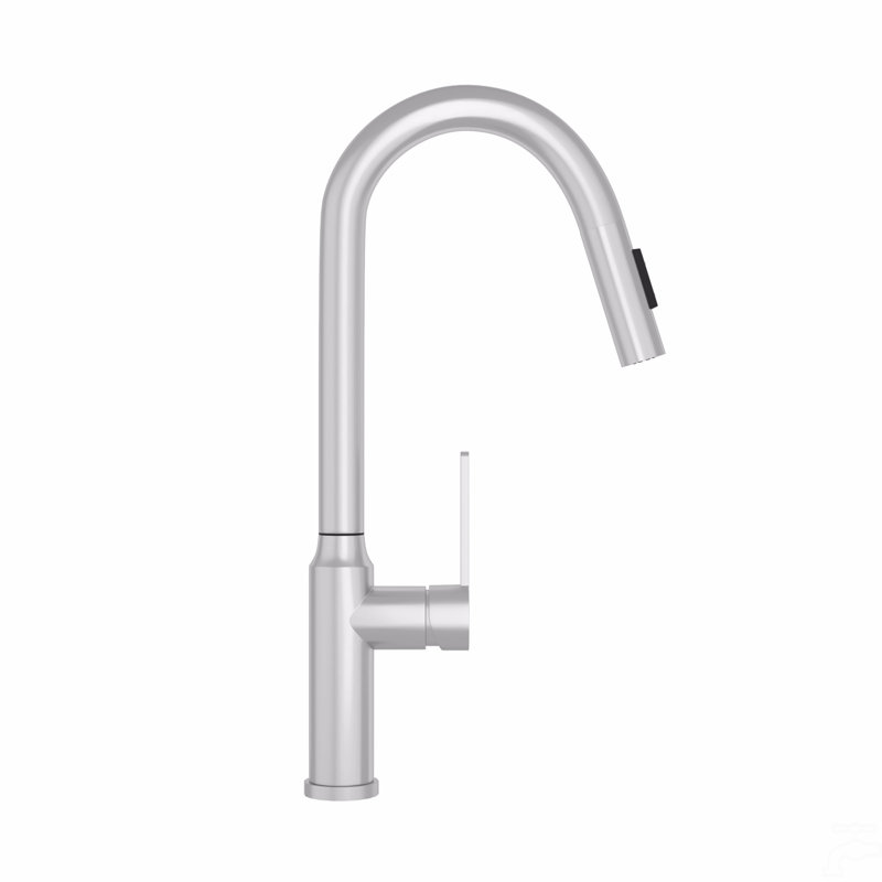 Robinet de cuisine rétractable 18,83 po, Nickel brossé
