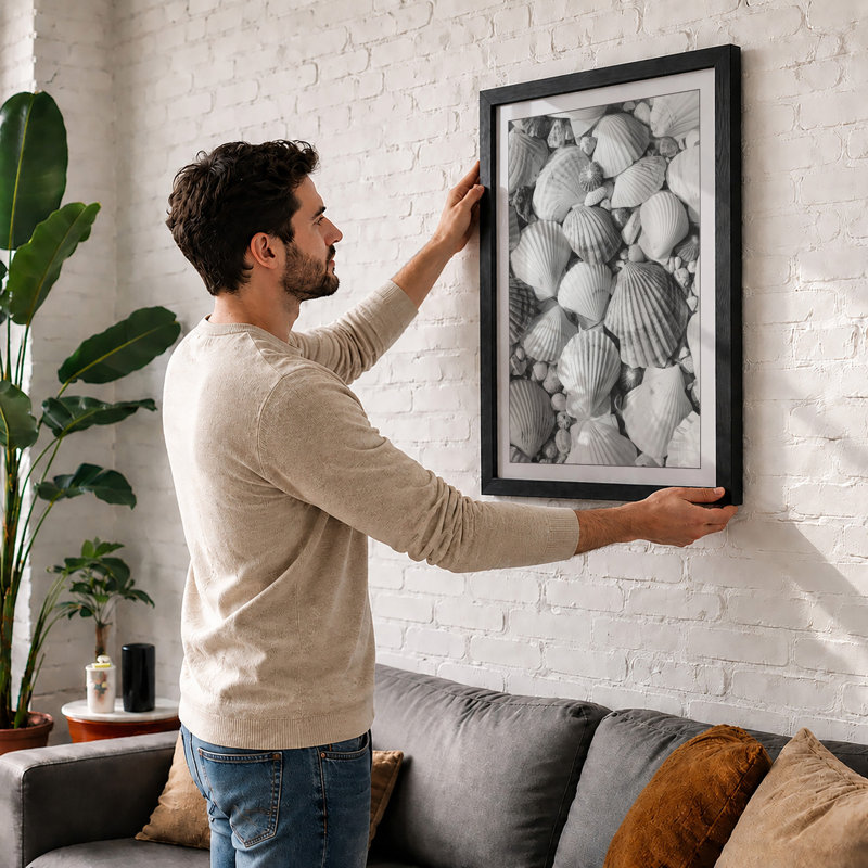Scallop Shell Rhythms Minimalist - Framed Print, Unframed, A1 - 84.1 x 59.4 cm