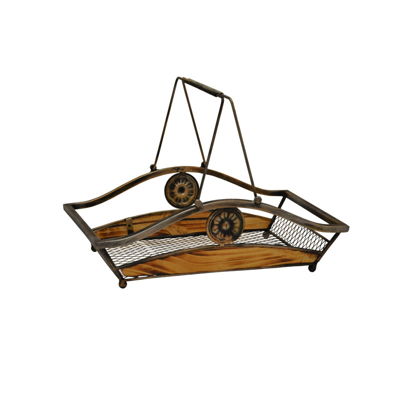 World Menagerie Energicus Solid Wood Basket