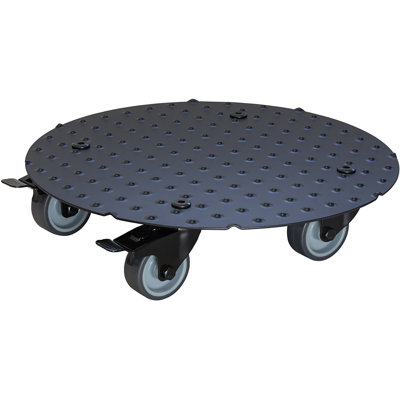 Wagner Design Yourself 15" Black Round Aluminum Plant Caddy Pyrrhos