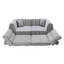 Canapé tissé à compression en chenille rayée, canapé compact à rangée droite avec éponge haute densité, canapé économiseur d'espace sans assemblage requis pour le salon, appartement, bureau (noir et blanc)-1294535536