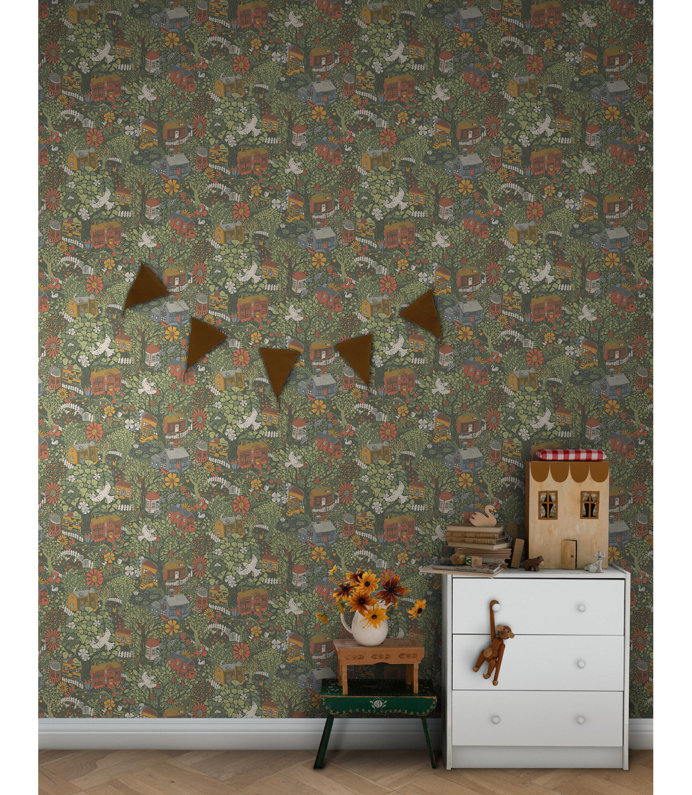 Wallpaper Double Roll, Dark Green