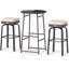 Ensemble de bar pivotant extérieur 3 pièces avec 2 chaises, plateau en verre trempé, coussins moelleux