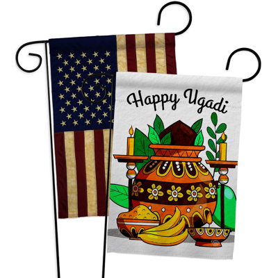 Drapeau de jardin en polyester 2 côtés 1 pi 5 po x 1 pi