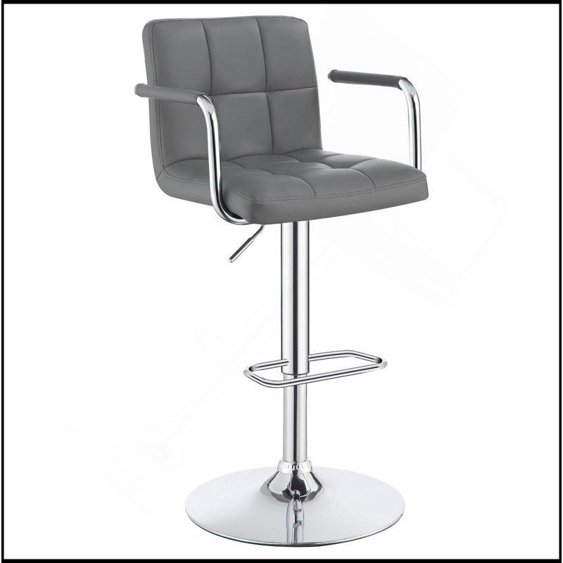 Tabouret de bar réglable gris et chrome