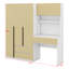 Armoire de bureau à 3 portes en bois avec tablettes et tiroirs-128366188