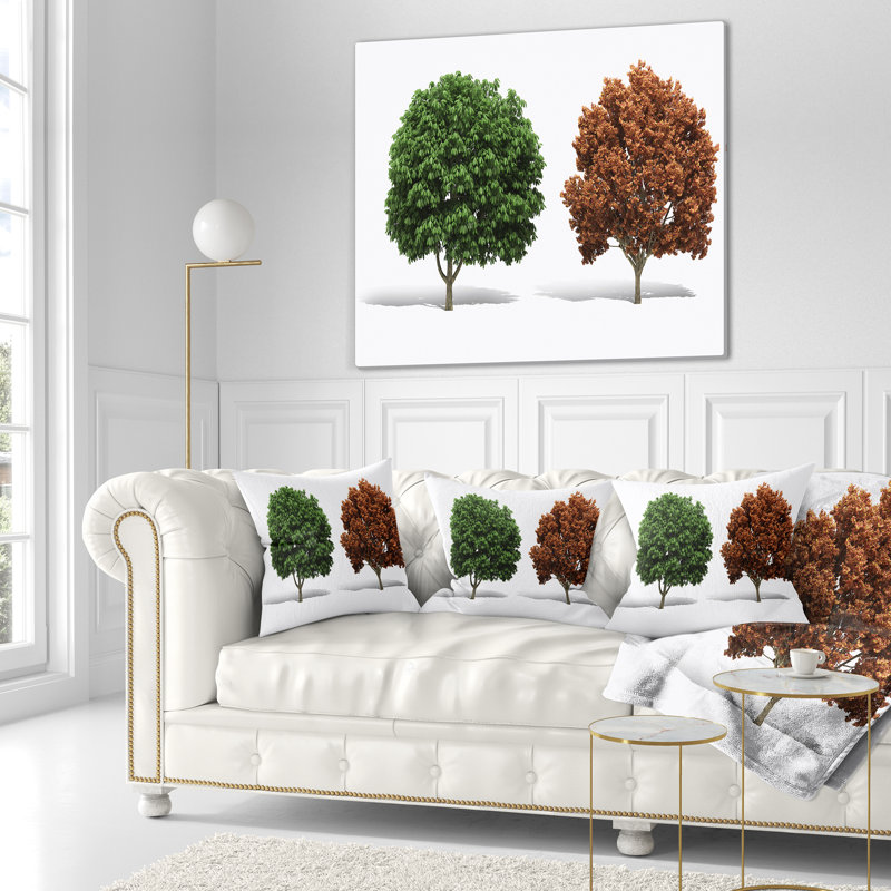 Oreiller abstrait en arbre fractal 3d, 18 po x 18 po, Coussin décoratif