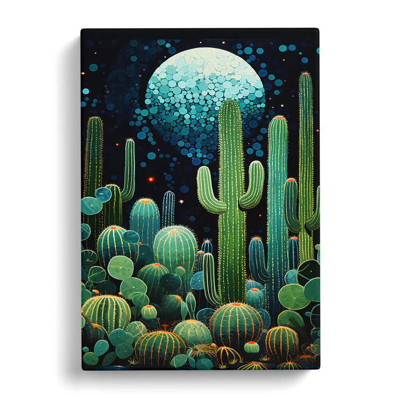 Cactus Orphism - Wrapped Canvas, 76cm H x 50cm W x 3cm D