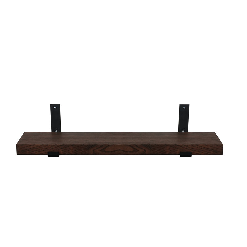 Floating Shelves, USA Grown Solid Hardwood, Dark Brown Wood, 1.5" H x 24" W x 7.5" D