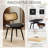 Modern Swivel Faux Leather Dining Chairs With Rattan Back-118783025-117542442