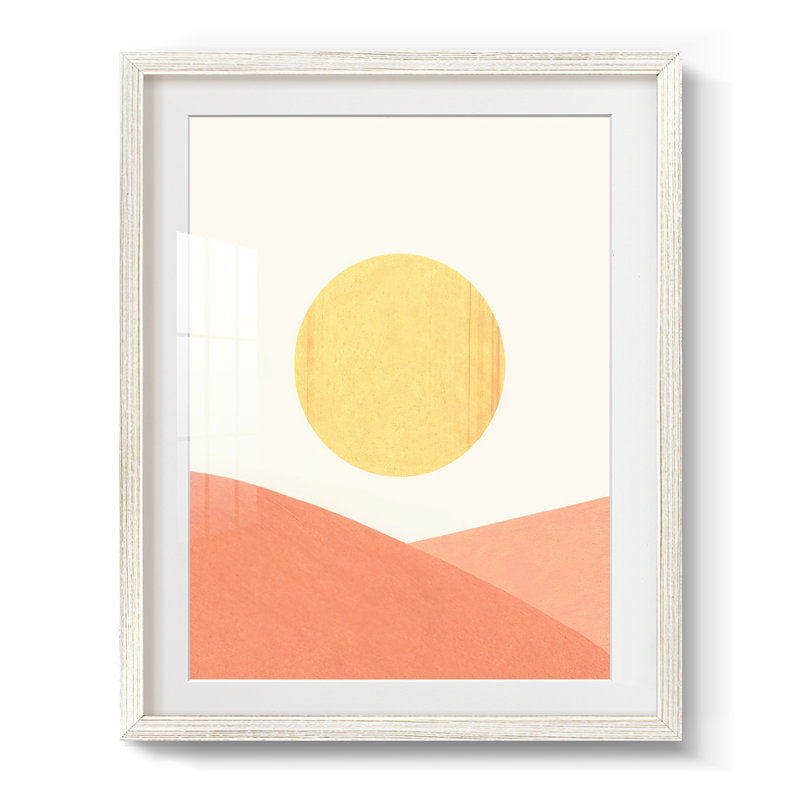 Simple Boho Sun I -Framed Print, 28.5" H x 20.5" W, White