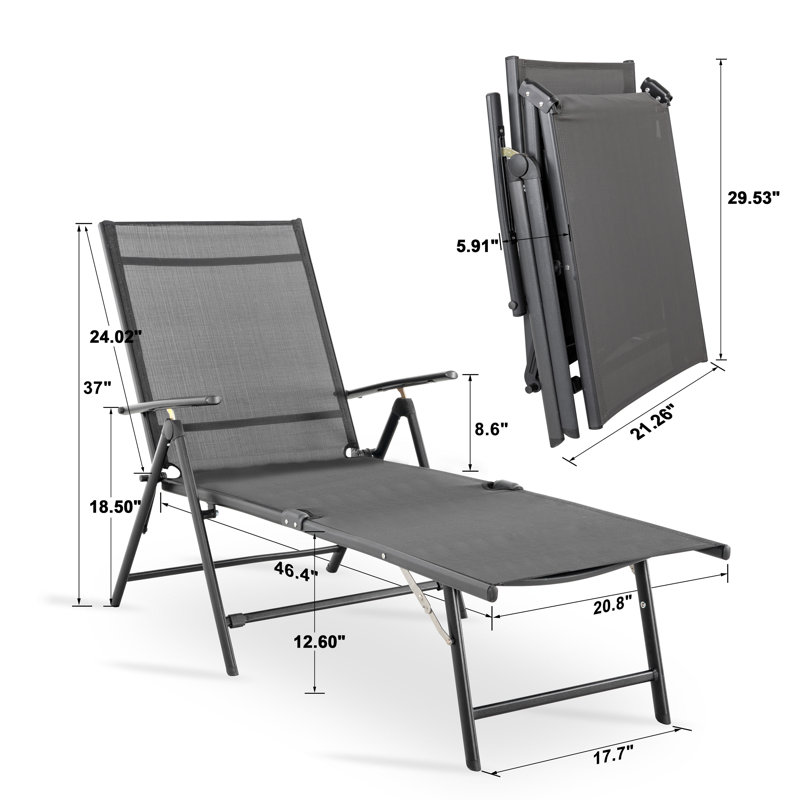 Haddie Outdoor Metal Chaise Lounge
