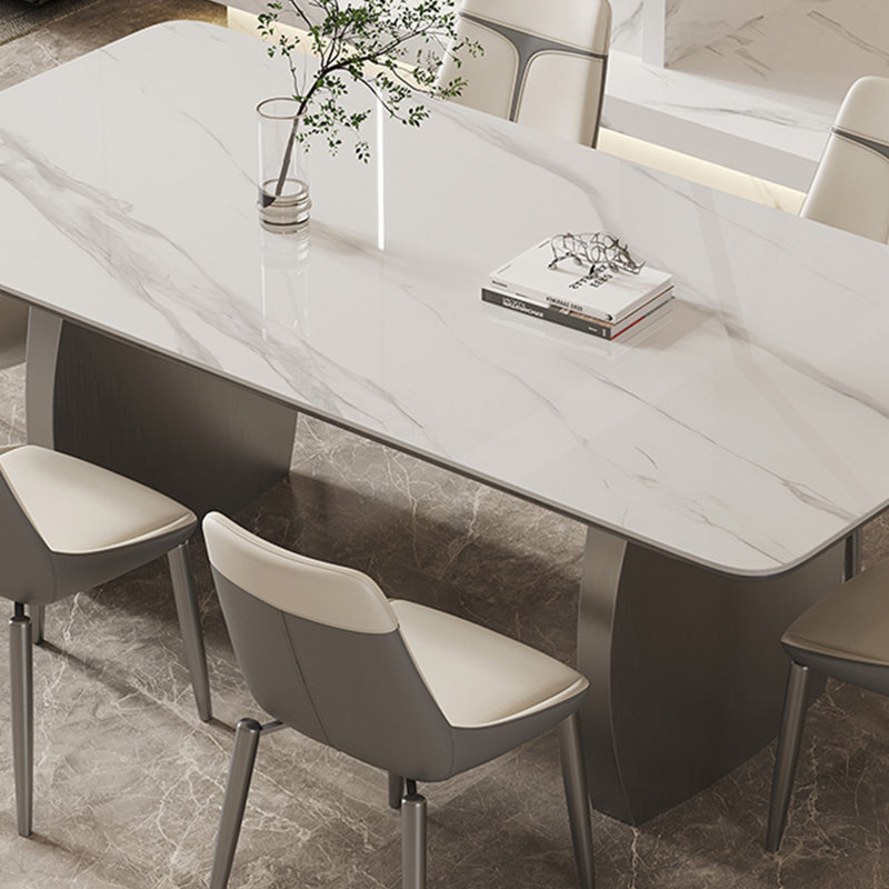 Modern light luxury rectangular dining table, 29.5"H x 63"L x 31.5"W