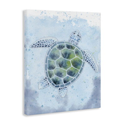 Art mural en toile de tortue en verre coloré par Patti Bishop