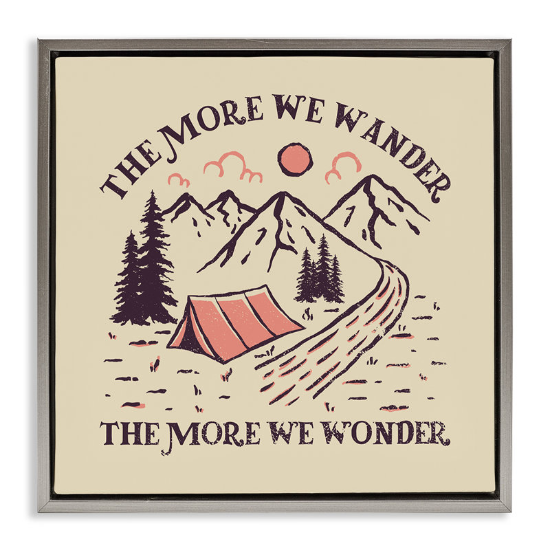 Art mural sur toile flottant encadré noir Wander & Wonder, H 18 po x l 18 po, Cadre flottant gris lustré