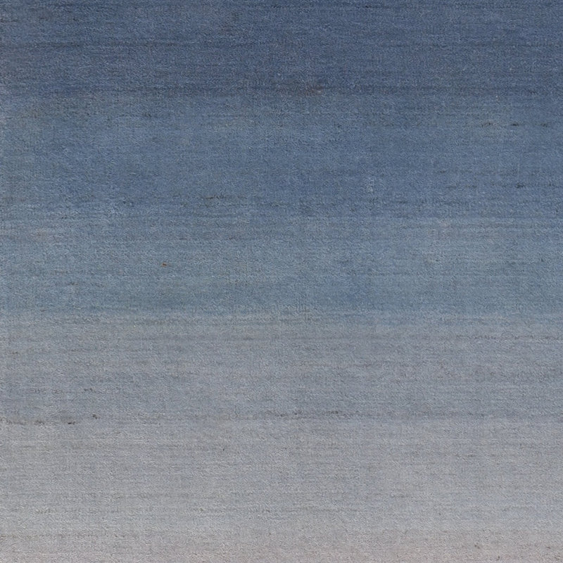 Gradations Ombre Handwoven Wool Blue Area Rug, Square 1'