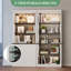 Bibliothèque de 71 po de hauteur, bibliothèque autoportante haute avec éclairage DEL réglable, conception à colonne romaine, grande armoire de rangement