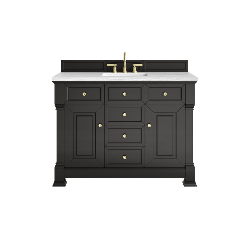 Brookfield 48'' W Single Vanity, Eternal Jasmine Pearl, Widespread, Black Onyx