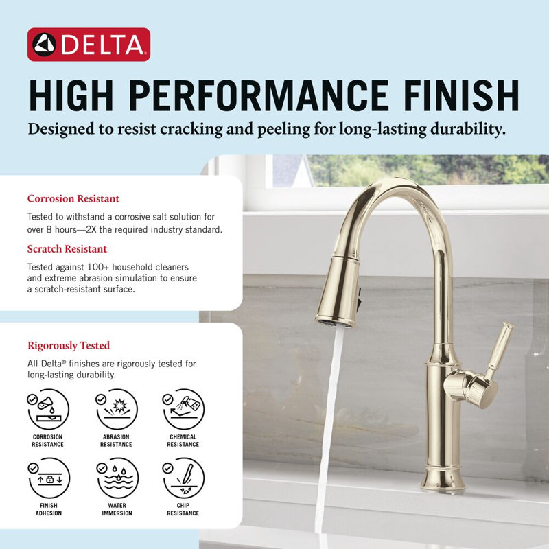 Renaldi Polished Nickel Kitchen Faucet with Pull Down Sprayer, Modern Single Hole Kitchen Sink Faucet, Single Handle,, Lumicoat Polished Nickel