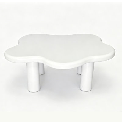 40-inch cloud-shaped coffee table with 4 round table legs, suitable for living rooms
