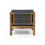 Fauteuil club en bois d'acacia avec corde décorative, finition teck