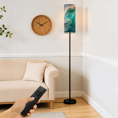 Floor Lamp  Water Energy Dimmable Modern Standing Lamp with Remote Control Footswitch Bulb Lampshade Tall Pole Corner Lamp for Living Room Bedroom Office