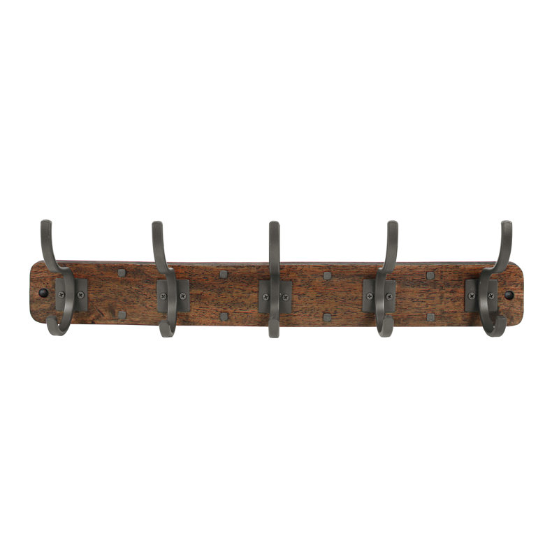 Richmond Solid Wood 5 - Hook Wall Mounted Coat Rack