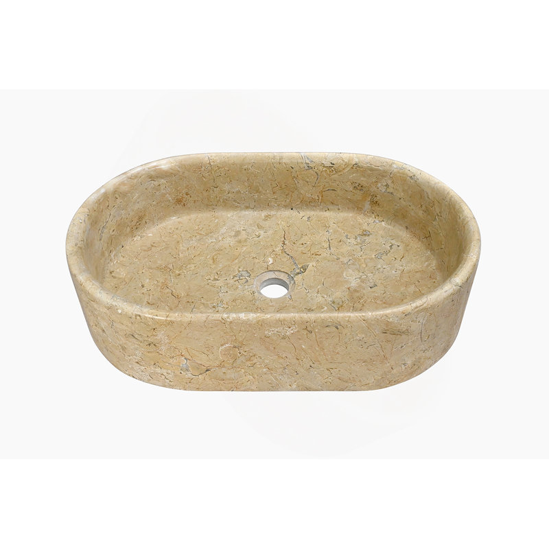 Vessel Sink, Oval-Shaped Sink For Bathroom, Beige