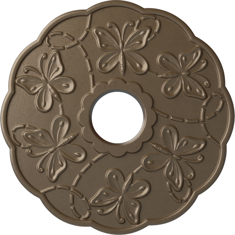 Médaillon de plafond H 17,875 po x l 17,875 po Terrones, Argent chaleureux