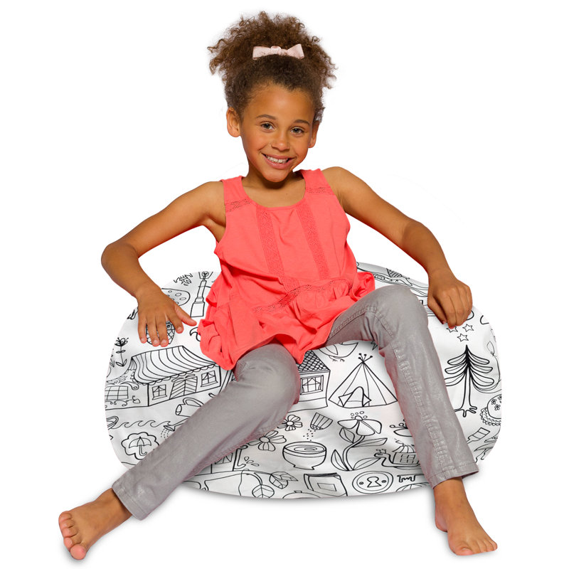 Bean Bag Chair for Kids, Teens, and Adults - Filled with Soft Beads, Includes Removable and Machine Washable Cover - Multiple Colors, Sizes and Fabrics including Soft Nylon & Canvas with Patterns