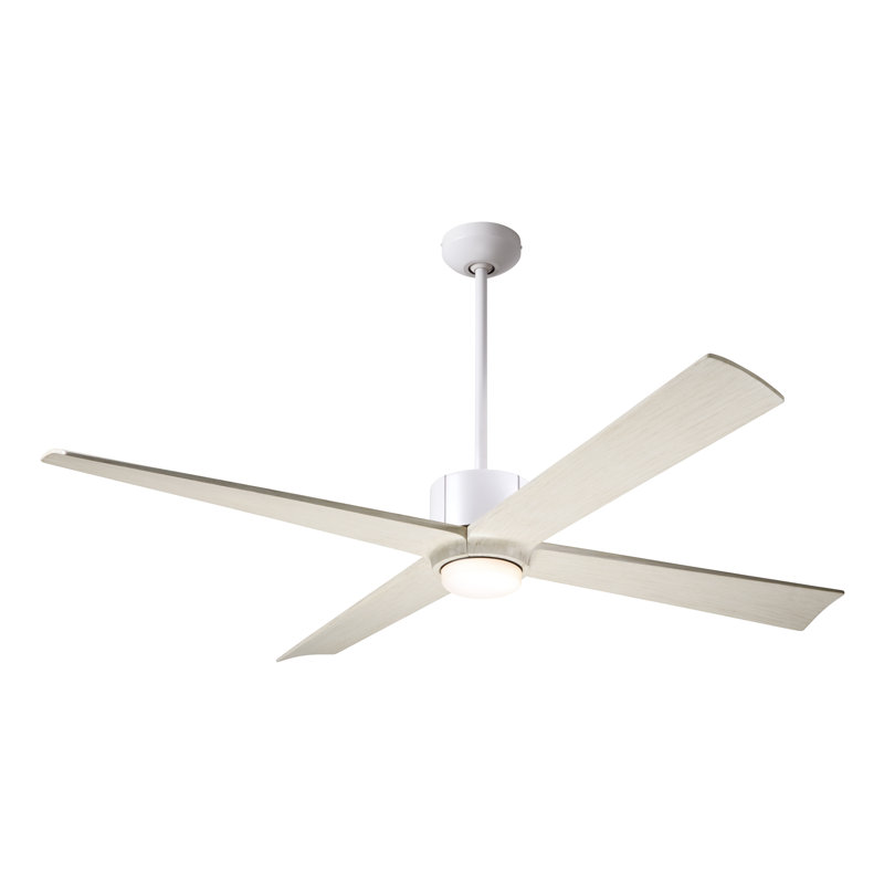 Nouveau 56'' Ceiling Fan with LED Lights, Whitewash, Matte White/Graphite, Handheld Remote Control