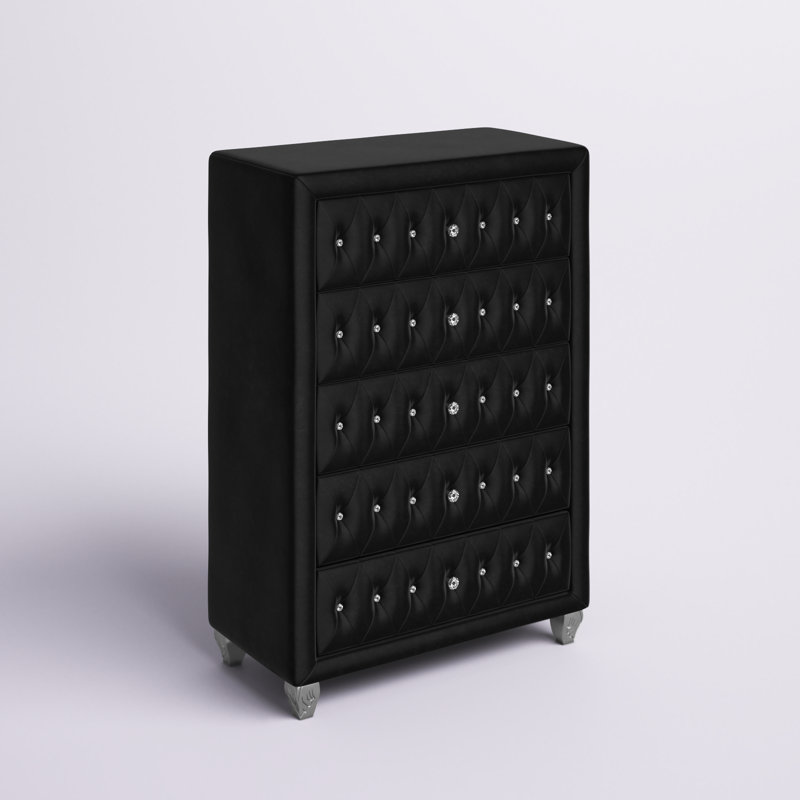 Commode 5 tiroirs Waldstrmidt, Noir