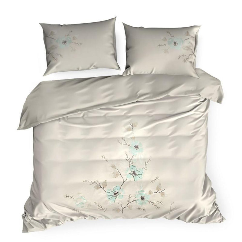 Genessi No Pattern Duvet Cover with Pillowcases, Cream, 160 x 200cm - 2  Pillowcases (70 x 80cm)