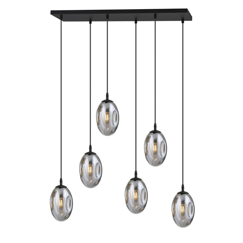 Enora 6 - Light Black Cluster Pendant, Grey