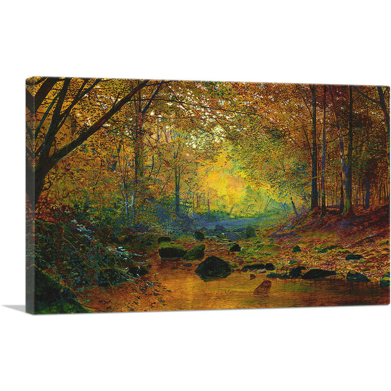 «On the River Greta Lake District, England» par John Atkinson Grimshaw - peinture sur toile tendue