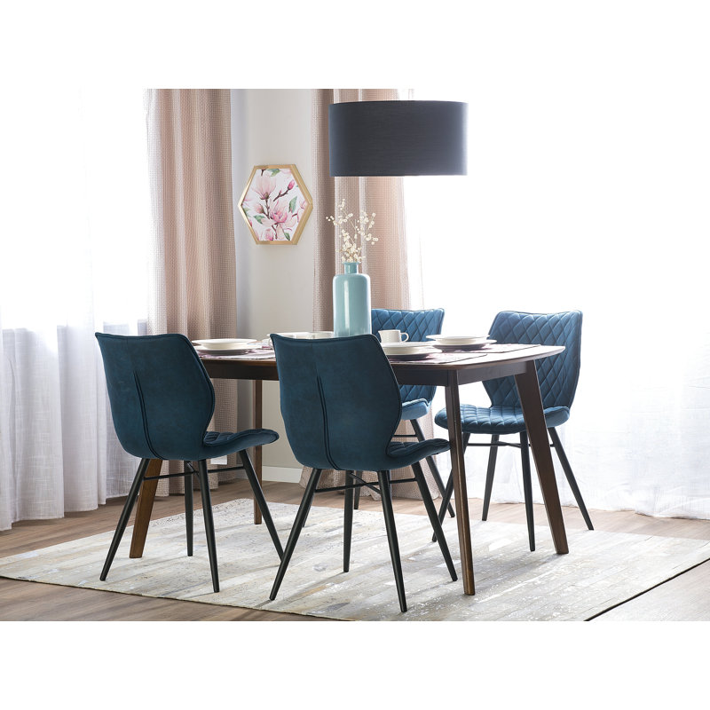 Mahaffie 43 cm H Tufted Side Chair, Blue