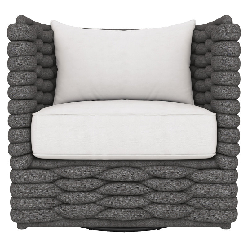 Swivel Outdoor Lounge Chair, Dark Gray