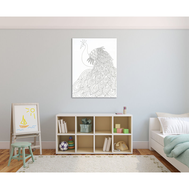 «Peacock Queen» par Pam Varacek - reproduction d'art sur toile tendue, H 42 po x l 28 po x P 1,5 po