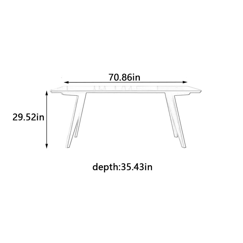 Heuller Dining Table, 29.52"H x 70.86"L x 35.43"W