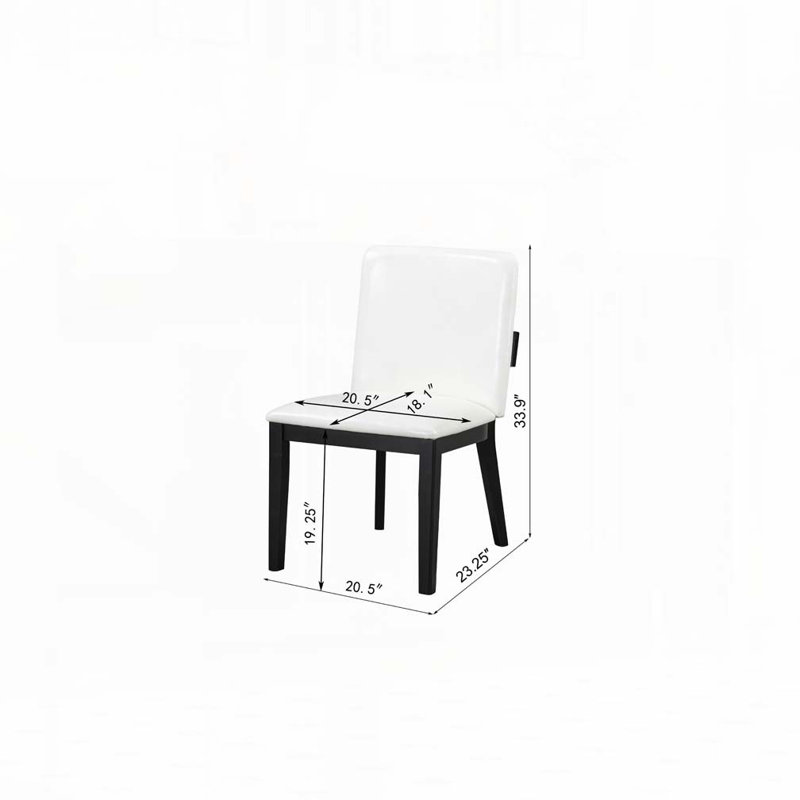 Chaises de salle à manger rembourrées en similicuir, Noir