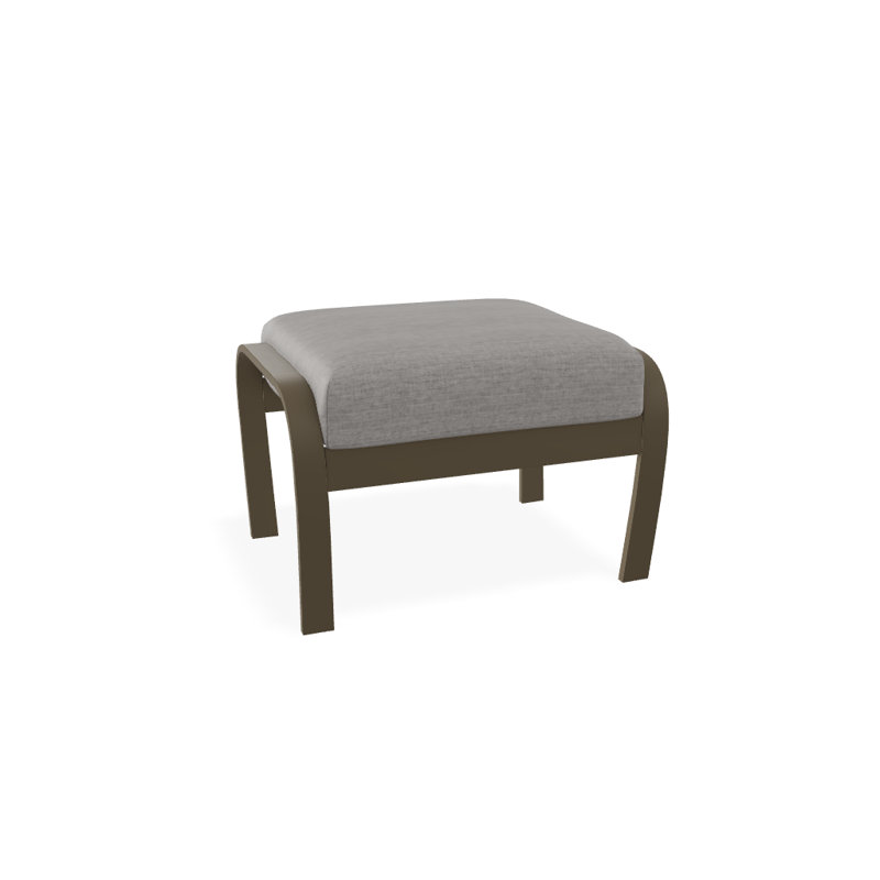 Repose-pieds avec coussin Askar, Toile granit Sunbrella®, Bois de plage texturé
