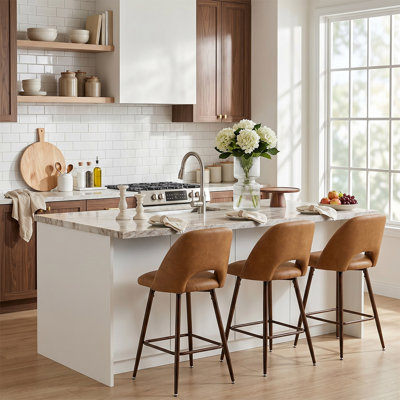 Berneta 26" H Upholstered Counter Stools