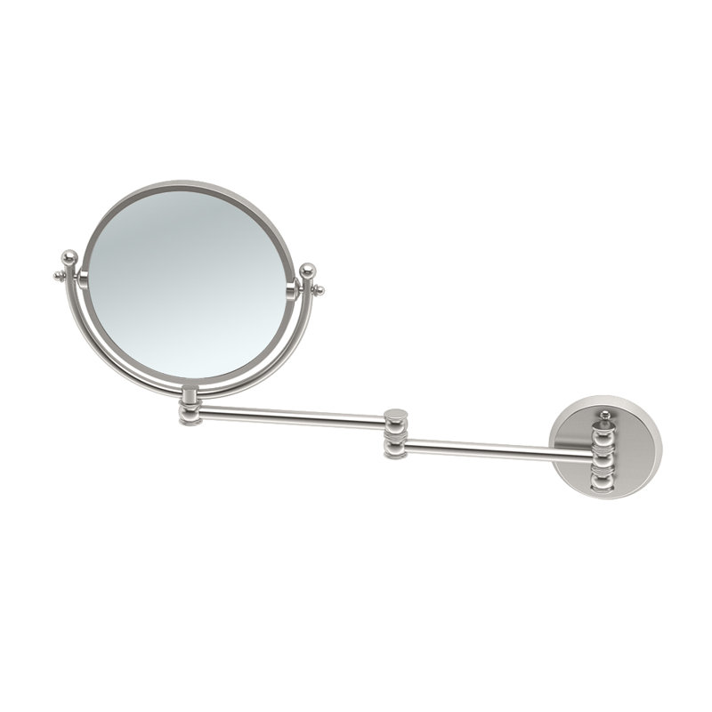 Wall and Vanity | Solid Brass Swing Arm, Bathroom Vanity Double-Sided Wall Mirror | 3x Magnification, Arm Fully Extends to 12.63"L. for Make-Up, Shaving