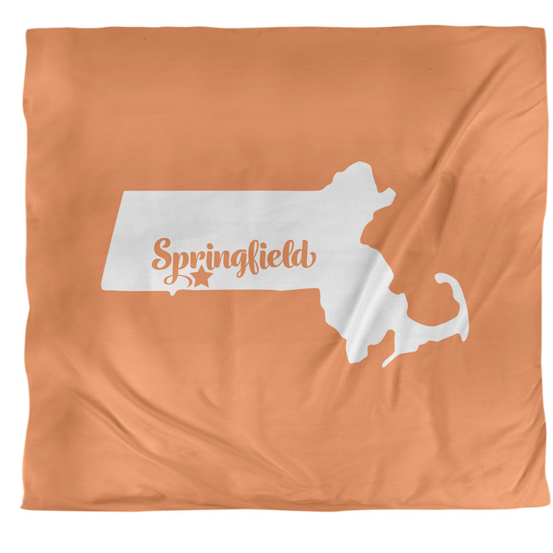 Housse de couette simple Massachusetts, Housse de couette pour très grand lit, Orange, Polyester brossé