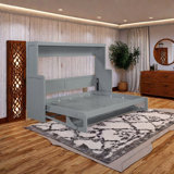 Full Wall Murphy Bed With Desk, Space-Saving Folding Design, Hydraulic Mechanism, Built-In Storage Space, Sturdy Frame